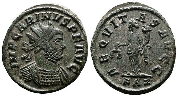 Ancient Roman coin of the Emperor Carinus - AEQVITAS AVGG