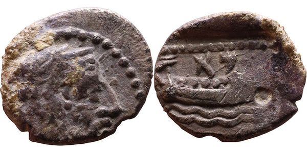 Ancient Phoenician silver coin from Arados - Great King and Galley - 380-351 BC