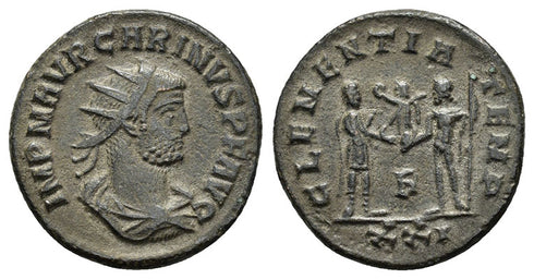 Ancient Roman coin of the Emperor Carinus - CLEMENTIA TEMP