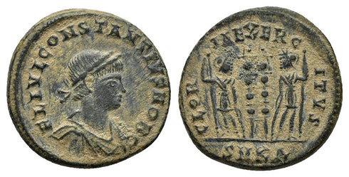 Ancient Roman coin of Constantius II - GLORIA EXERCITVS - Cyzicus