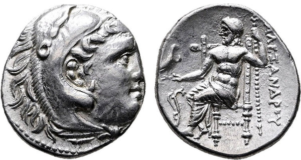 Ancient Greek silver coin of Alexander III The Great drachm 310-275 BC - RARE!