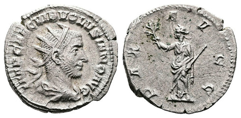 Ancient Roman coin of Volusian minted in Rome in 252 AD