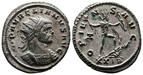 Ancient Roman coin of Aurelian Ae Antoninianus - Fully silvered. Extremely Fine condition