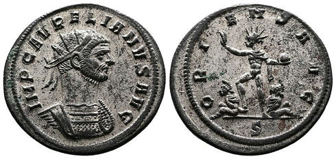 Ancient Roman coin of Aurelian Ae Antoninianus - Almost fully silvered. Extremely Fine condition