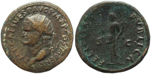 Roman coin of Vespasian Ae 27 - FELICITAS PVBLICA