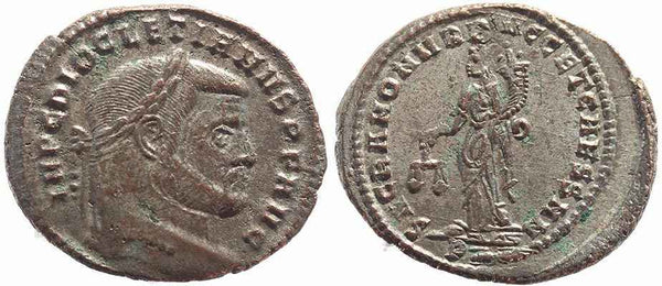 Roman coin of Diocletian Ae large follis - SACRA MON VRB AVGG ET CAESS NN - Rome