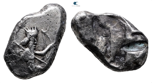Ancient Persian coin - Achaemenid Empire. Sardeis. Time of Darios I to Xerxes II 485-420 BC