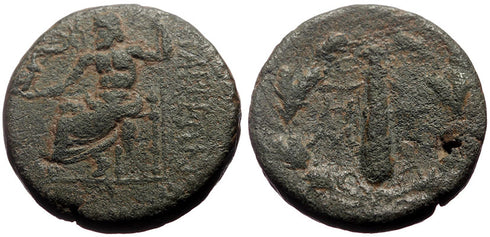 Ancient Greek coin of Cilicia, Tarsos 164-27 BC - Zeus