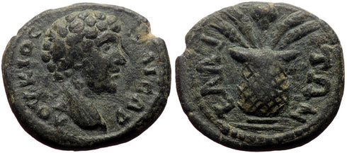 Ancient Roman Provincial coin of Lucius Verus - Aeolis, Elaea