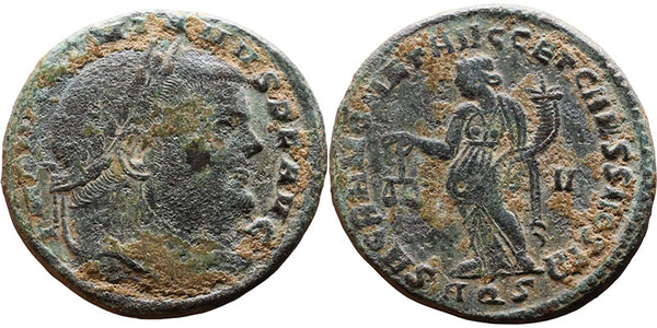 Ancient Roman coin of Maximianus I Herculius - Moneta holding scales - Minted in Aquileia