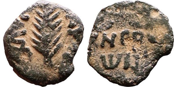 Judaean - Roman Procurators. Porcius Festus (59-62 AD) Æ Prutah / Palm Branch