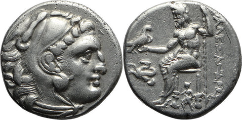 Ancient Greek silver coin of Alexander III The Great - Lampsakos mint - 310-301 BC - Pegasus