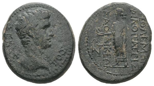 Ancient Roman coin of Augustus minted in Phrygia, Laodicea ad Lycum