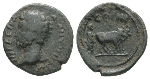 Ancient Roman Provincial coin of Marcus Aurelius minted in Parium, Mysia