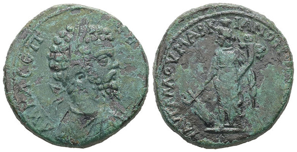 Ancient Roman Provincial coin of Septimius Severus minted in Marcianopolis, Moesia Inferior