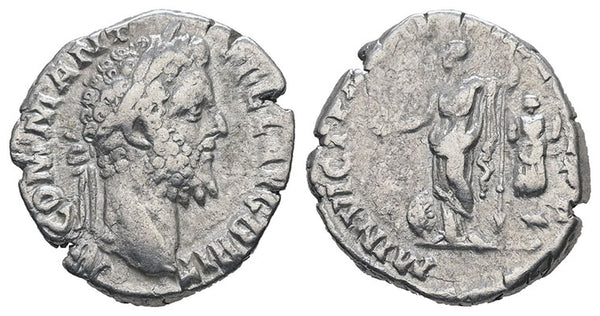 Ancient Roman coin of the Emperor Commodus AR silver denarius minted in Rome