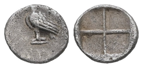 Ancient Greek Silver Coin with Eagle minted in Abydus, Troade circa 500-450BC