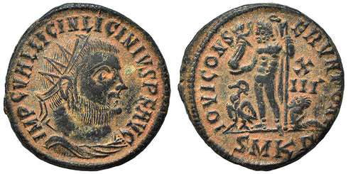 Ancient Roman coin of Licinius I 308-324AD - AE 20 Follis - Captive and Eagle