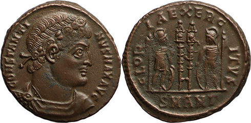 Ancient Roman coin of Constantine I The Great minted in Antioch - GLORIA EXERCITVS