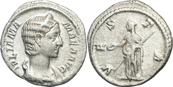 Ancient Roman coin of Julia Mamaea AR silver denarius - VESTA