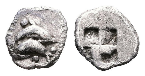 Ancient Thracian silver coin from Thasos, Thrace circa 500-480BC
