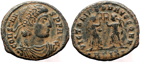 Ancient Roman coin of Constans minted in Siscia - VICTORIAE DD AVGG Q NN
