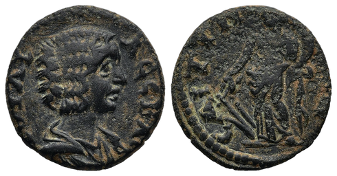 Ancient Roman coin of Julia Domna minted in Saitta, Lydia - RARE