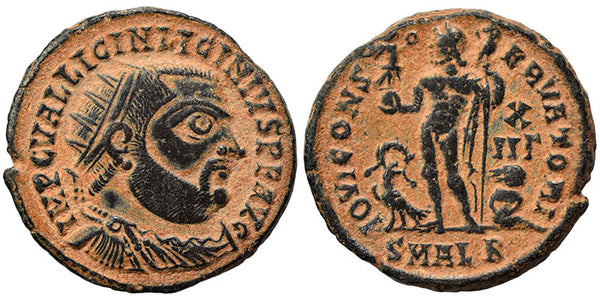 Ancient Roman coin of Licinius I 308-324AD - Minted in Alexandria, Egypt - Captive and Eagle