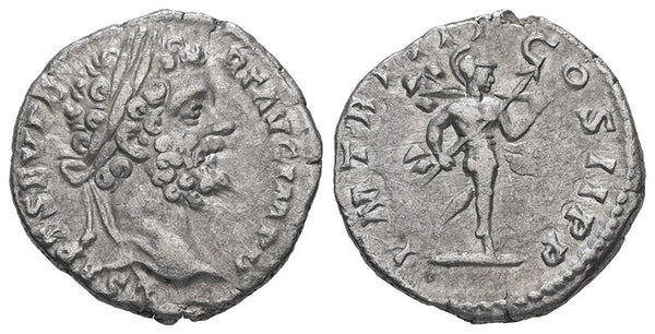 Ancient Roman silver coin of the Emperor Septimius Severus minted in Laodicea