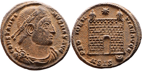 Ancient Roman coin of Constantine I minted in Siscia - Campgate with 11 levels!!!