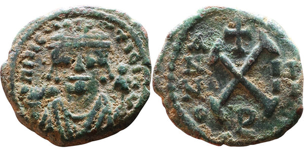 Ancient Byzantine coin of Maurice Tiberius Ae Decanummium - Antioch on the Orontes