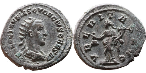 Ancient Roman coin of Herennius Etruscus as Caesar - VBERITAS AVG - Scarce