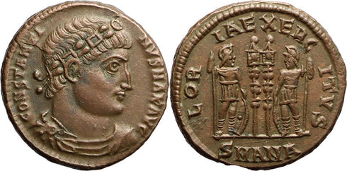 Ancient Roman coin of Constantine I The Great 307-337AD - GLORIA EXERCITVS