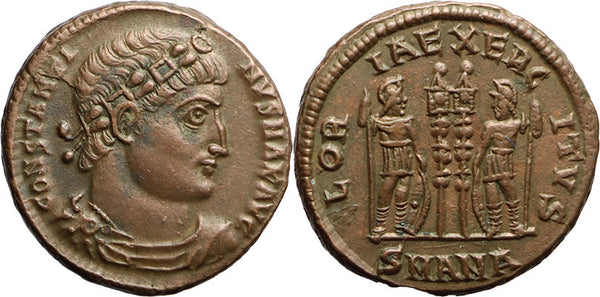 Ancient Roman coin of Constantine I The Great 307-337AD - GLORIA EXERCITVS