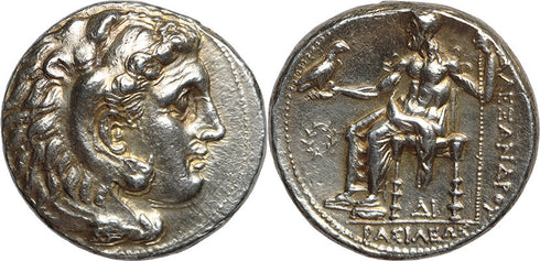 Ancient Greek silver coin of Philip III Arrhidaios AR Tetradrachm - In the name and types of Alexander III