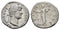 Ancient Roman silver denarius of Hadrian minted in Rome - PIETAS AVG