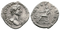 Ancient Roman silver denarius of Hadrian minted in Rome in 118 AD