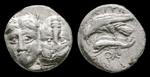 Ancient Greek silver coin from Istros, Moesia minted in 400-350 BC