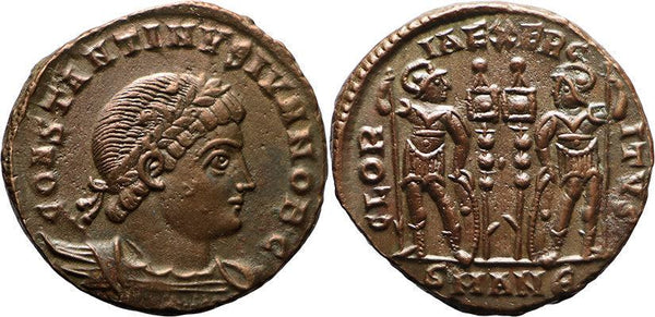 EF+ Ancient Roman coin of Constantine II as Caesar minted in Antioch