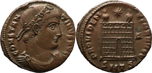 Ancient Roman coin of Constantine I minted in Thessalonica - PROVIDENTIAE AVGG