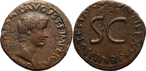 Large Ancient Roman coin of the Emperor Tiberius