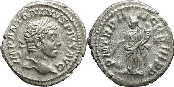 Ancient Roman silver coin of Elagabalus struck in Rome in 220AD