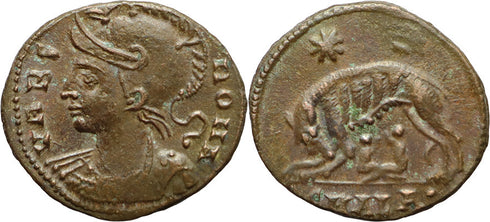 Ancient Roman coin - Commemorative Coin minted in Alexandria, Egypt - Wolf and Twins