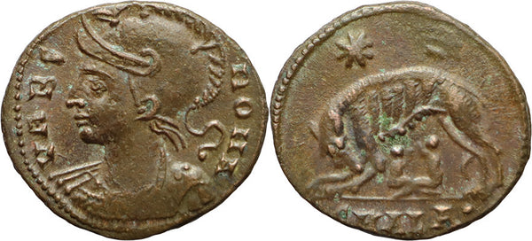 Ancient Roman coin - Commemorative Coin minted in Alexandria, Egypt - Wolf and Twins