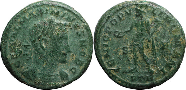 Large Ancient Roman coin of the Emperor Maximinus II minted in Treveri