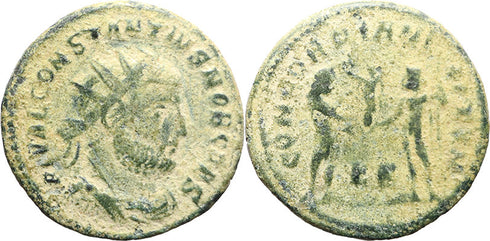 Ancient Roman coin of Constantius I Chlorus minted in Cyzicus