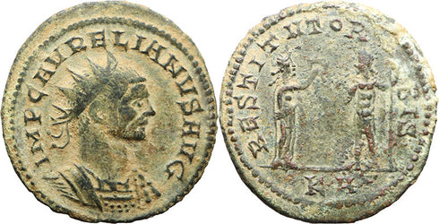 Ancient Roman coin of the Emperor Aurelian - RESTITVT ORBIS