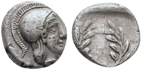 Ancient Greek silver coin from Elaea, Aeolis circa 460-400BC - Athena