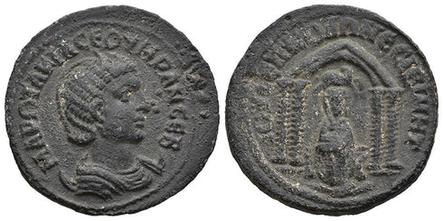 Ancient Roman Provincial coin of Augusta Otacilia Severa minted in Nisibis, Mesopotamia