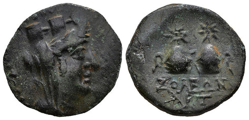 Ancient Greek coin minted in Soloi, Cilicia - Tyche - 2nd to 1st centuries BC